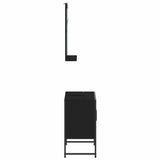 2 Piece Bathroom Cabinet Set Black Engineered Wood 3214334
