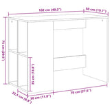 Desk Black 102x50x75 cm Engineered Wood 840542