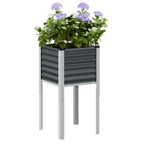 ZNTS Garden Planter Anthracite 45x45x88 cm Steel 4008966