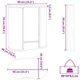 Trade Show Counter Foldable 90x48x93 cm Engineered Wood 4015794