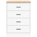 ZNTS Garage Storage Cabinet White 60x51x85 cm Solid Wood Pine 860598