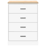 ZNTS Garage Storage Cabinet White 60x51x85 cm Solid Wood Pine 860598