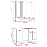 Kitchen Unit LYON 4 pcs Concrete Grey Engineered Wood 3438366