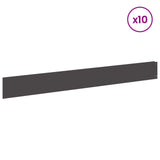 Lawn Edging 10 pcs 100 x 12 cm Steel Black 8008784