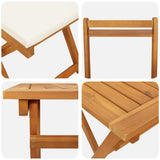 Bistro Set with Cushion 5 pcs Oil Natural Solid Acacia Wood 4105504