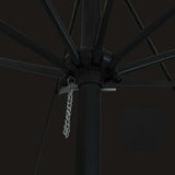 Garden Parasol Black 394 x 394 x 248 cm Polyester and Steel 42003642