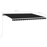 Manual Retractable Awning with LED 400x350 cm Anthracite 3068984