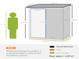 5ft x 3ft Metal Garden Storage Shed, Outdoor Tool Shed with Sloped Roof, Lockable Door for Tools, T3398P318583
