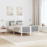 Bed frame White and light grey 120 x 200 cm Solid pine wood 878473