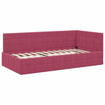 Corner Bed Frame with Headboard Wine red 90 x 200 cm Velvet 42016392