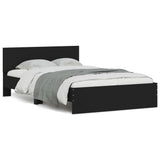 Bed Frame Black Engineered wood and plywood Double Bed Frame 3207491