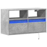 TV Wall Cabinet with LED Lights Concrete Grey 80x31x45 cm 852330