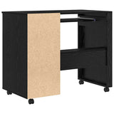 Desk with Wheels Black Oak 91 x 50 x 77 cm Engineered Wood 869531
