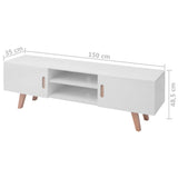 ZNTS TV Stand MDF 150x35x48.5 cm High Gloss White 242779