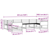 Outdoor Sofa Set 6 pcs Natural Solid Acacia Wood 3382837