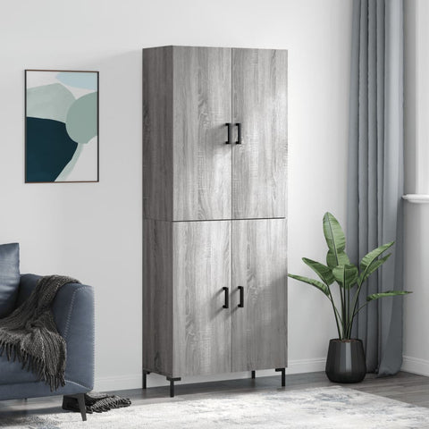 Highboard Grey Sonoma 69.5x34x180 cm Engineered Wood 3195681
