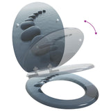 Soft-Close Toilet Seat Grey 44 x 38 cm MDF board 42027177