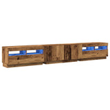 TV Cabinet with LED Lights Old Wood 260x35x40 cm Engineered Wood 3329167