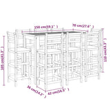 Garden Bar Set Natural Wood Solid acacia wood with oil finish Large 3116025