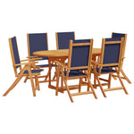 ZNTS 7 Piece Garden Dining Set Solid Wood Acacia and Textilene 3279309