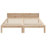 ZNTS Bed Frame without Mattress 180x200 cm Super King Solid Wood Pine 859235