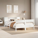 Bookcase Bed without Mattress White 150x200 cm King Size Solid Wood Pine 3322946