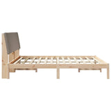 Bed frame Brown and taupe 200 x 200 cm Solid pine wood 3394361