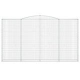 Arched Gabion Baskets 7 pcs 400x30x220/240 cm Galvanised Iron 3146949