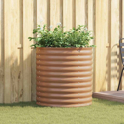 Garden Raised Bed Brown 80 x 80 x 81 cm Steel 42011329