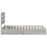 Storage Bed Grey Sonoma 100 x 200 cm Engineered Wood 3411922