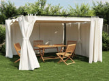 Gazebo with Curtains Cream 3x3 m Steel 4003917