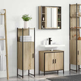 Bathroom Furniture Set with Shelf 3 pcs Brown Engineered wood 3345150