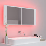 ZNTS LED Bathroom Mirror Cabinet White 100x12x45 cm Acrylic 804980