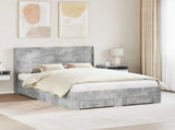 Bed Frame with Storage and Headboard Concrete Grey 3414090