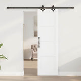 Sliding Door White and Black 61 x 198.5 cm Solid Pine Wood 3333521