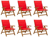 Reclining Garden Chairs 6 pcs Natural Solid Acacia Wood 3434474