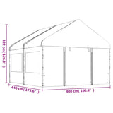 Gazebo with Roof White 4.46x4.08x3.22 m Polyethylene 3155486