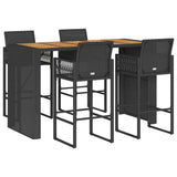 Garden Bar Set Black Poly Rattan 5 Piece Set Durable 3328891