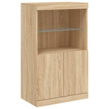 Sideboard with LED Lights Sonoma Oak 60.5x37x100 cm 836667