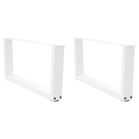 ZNTS Dining Table Legs V-Shape 2 pcs White 70x cm Steel 4012617