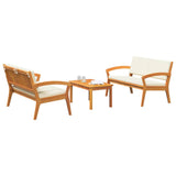 Bistro Set with Cushion 3 pcs Brown Polyester 3328615