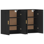 Wall Mounted Cabinets 2 pcs Black Engineered Wood 3197978
