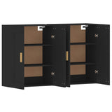 Wall Mounted Cabinets 2 pcs Black Engineered Wood 3197978