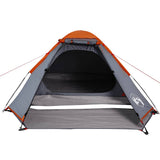 Camping Tent Dome 2-Person Grey and Orange Waterproof 94767