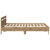Bed Frame Artisan oak 200 x 200 cm Engineered wood 3333934