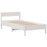 Bed Frame without Mattress White 90x190 cm Single Solid Wood Pine 842779