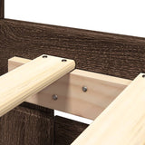 Bed Frame with Headboard without Mattress Brown Oak 200x200 cm 3295540