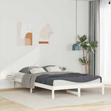Bed Frame with Side Tables White 160 x 220 cm Solid Pine Wood 873251