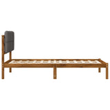 Bed Frame with Upholstered Headboard Natural and Light Grey 904113