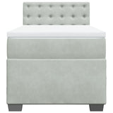 Box Spring Bed with Mattress Light Grey 90x200 cm Velvet 3286210
